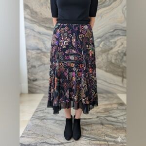 Vtg Fuzzi Jean Paul Gaultier Printed Skirt (14)